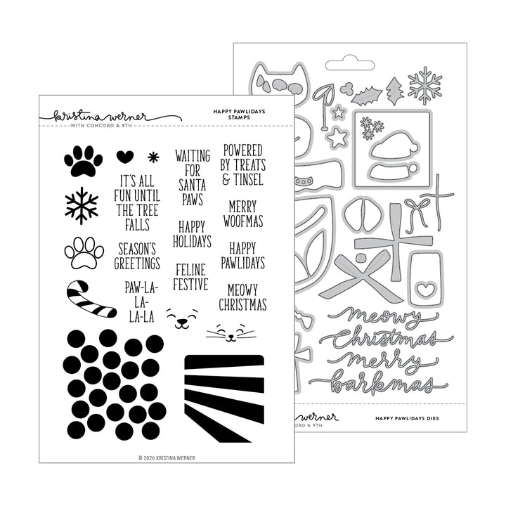 Kristina Werner Happy Pawlidays Bundle (Stamps & Dies) for Concord & 9th in its packaging