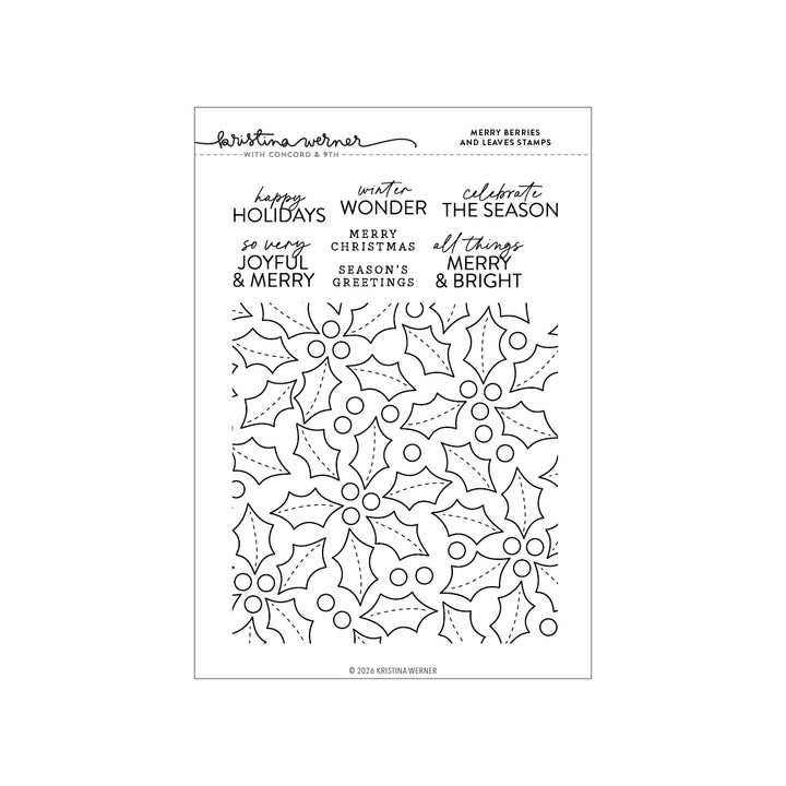 Kristina Werner Merry Berries and Leaves Stamps for Concord & 9th in its packaging