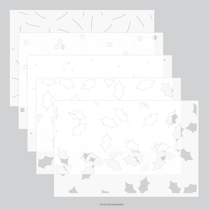Kristina Werner Merry Berries and Leaves Stencil Pack for Concord & 9th in its packaging