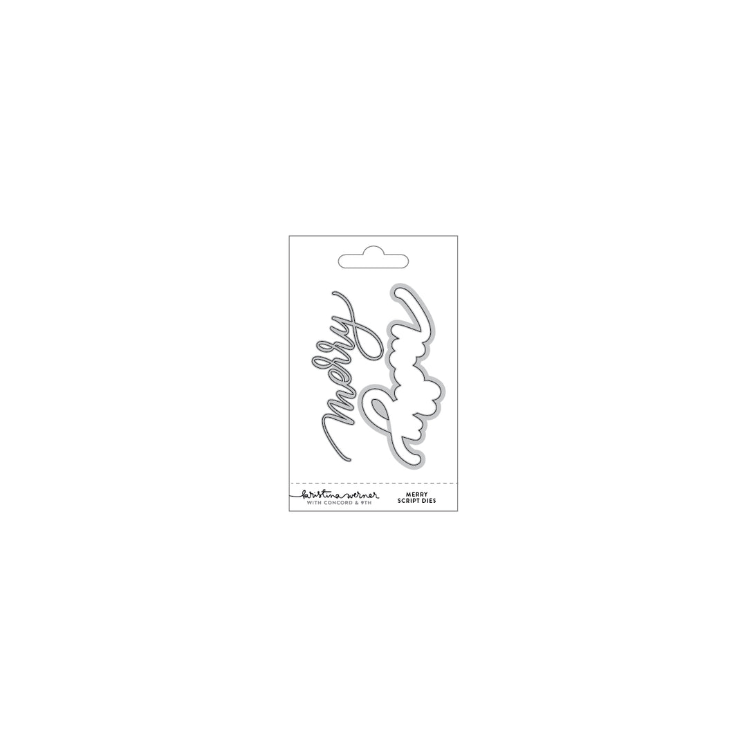 Kristina Werner Merry Script Dies for Concord & 9th in its packaging