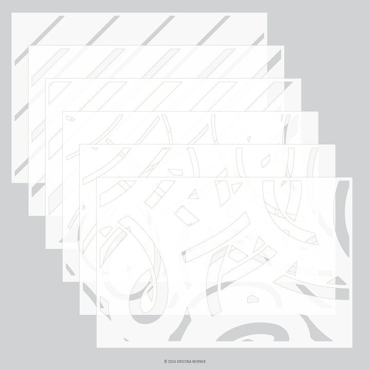 Kristina Werner Peppermint Stripes Stencil Pack for Concord & 9th in its packaging