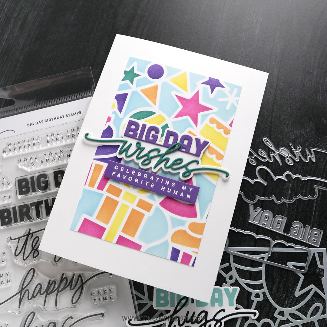 Concord & 9th - Kristina Werner - Big Day Birthday Stencil Pack (7 qty; 6 x 9)