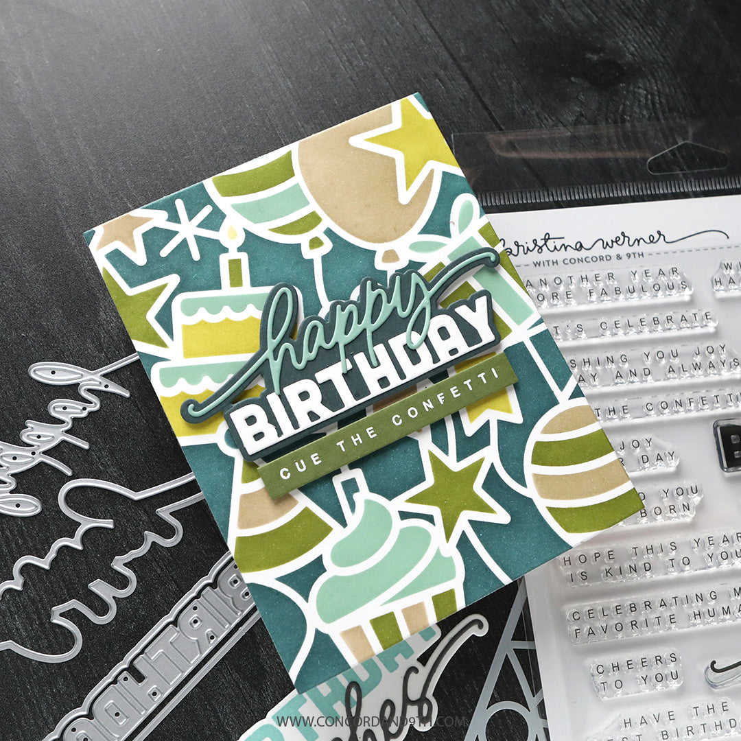 Concord & 9th - Kristina Werner - Big Day Birthday Stencil Pack (7 qty; 6 x 9)
