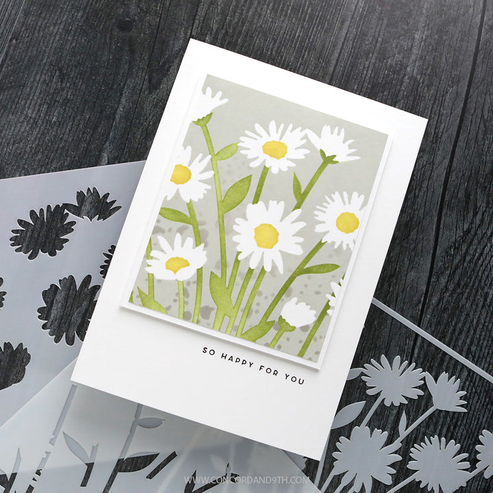 Concord & 9th - Kristina Werner - Daisy Bouquet Stencil Pack (4 qty; 6 x 6)