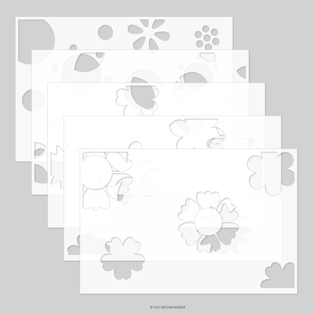 concord 9th kristina werner blissful blooms stencil pack
