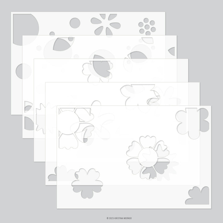 concord 9th kristina werner blissful blooms stencil pack