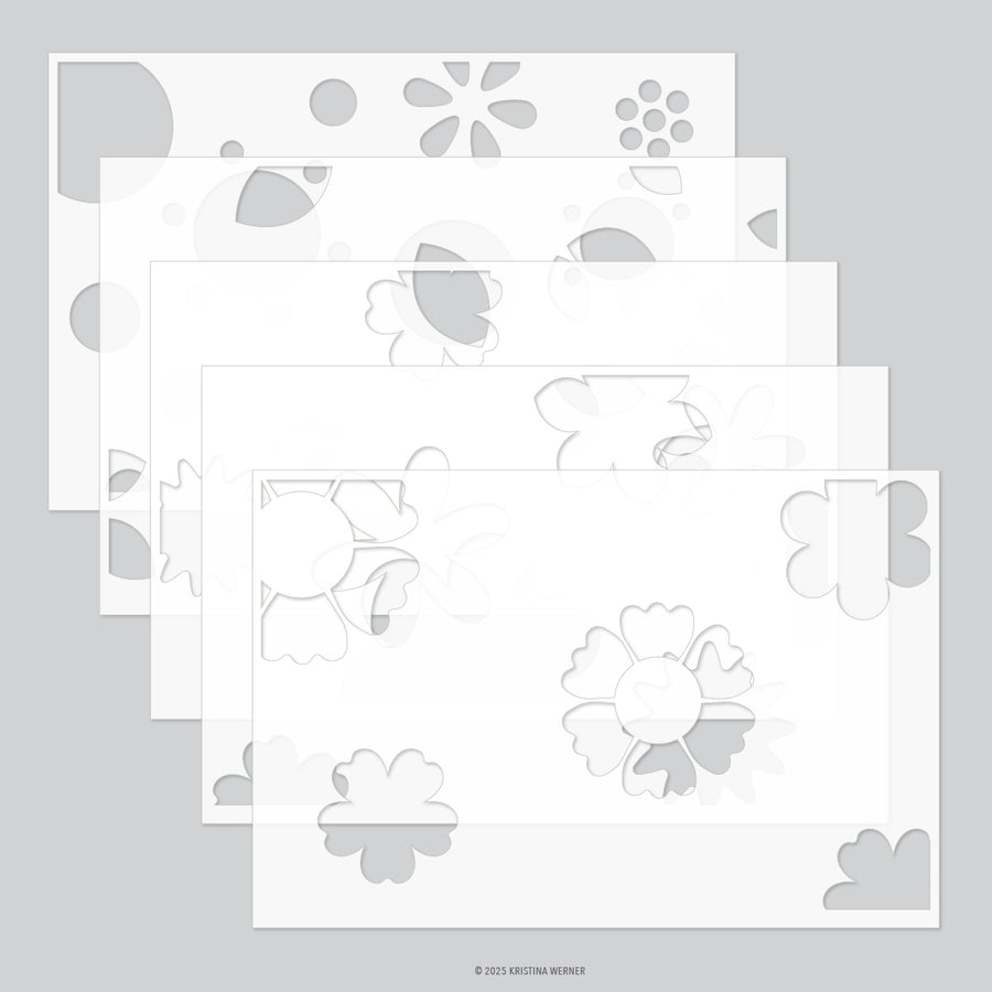 concord 9th kristina werner blissful blooms stencil pack