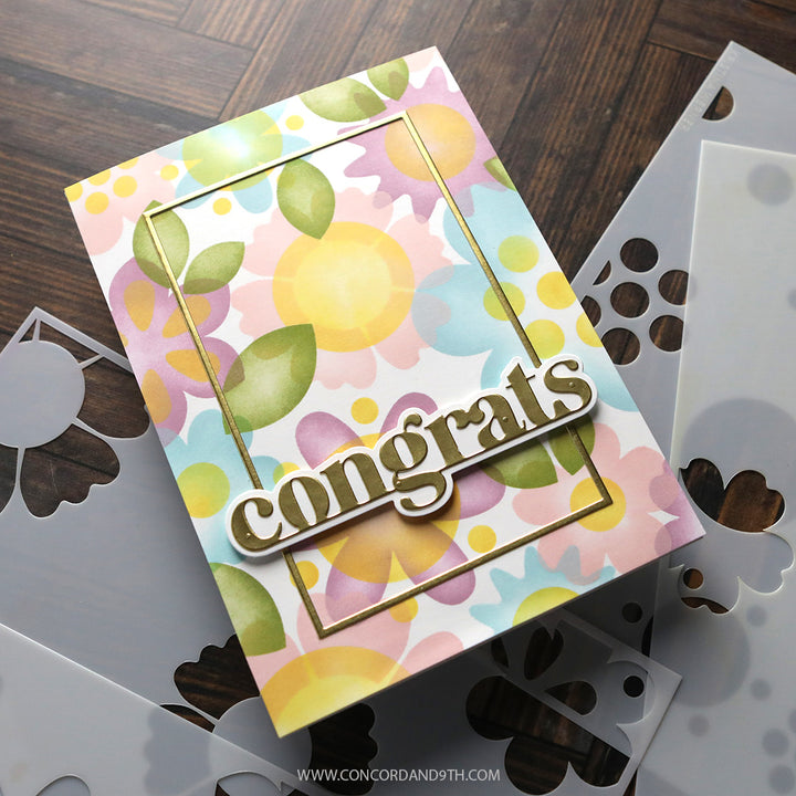 concord 9th kristina werner blissful blooms stencil pack card