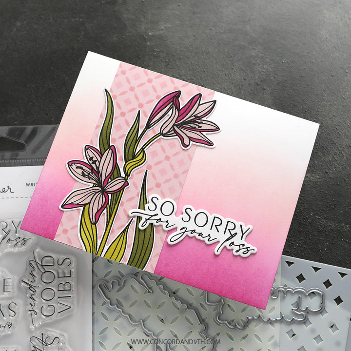 Concord & 9th - Kristina Werner - Long Line Lilies Bundle - Stamps, Dies and Stencils