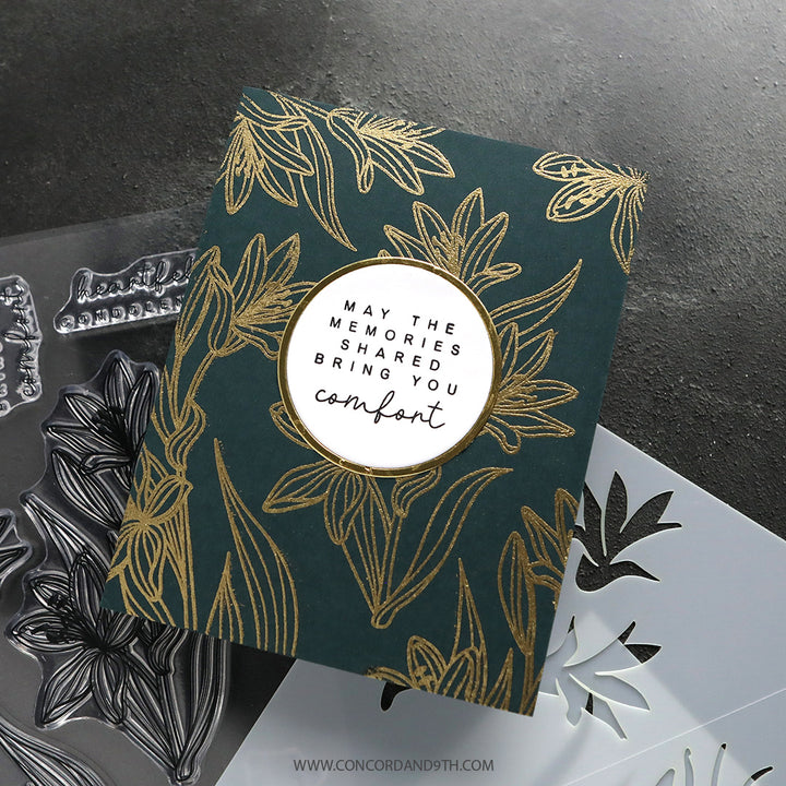 Concord & 9th - Kristina Werner - Long Line Lilies Bundle - Stamps, Dies and Stencils