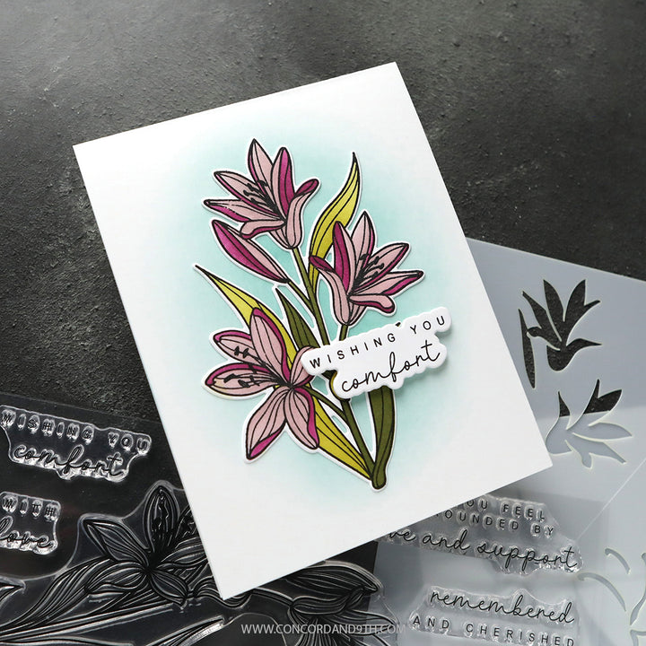 Concord & 9th - Kristina Werner - Long Line Lilies Bundle - Stamps, Dies and Stencils