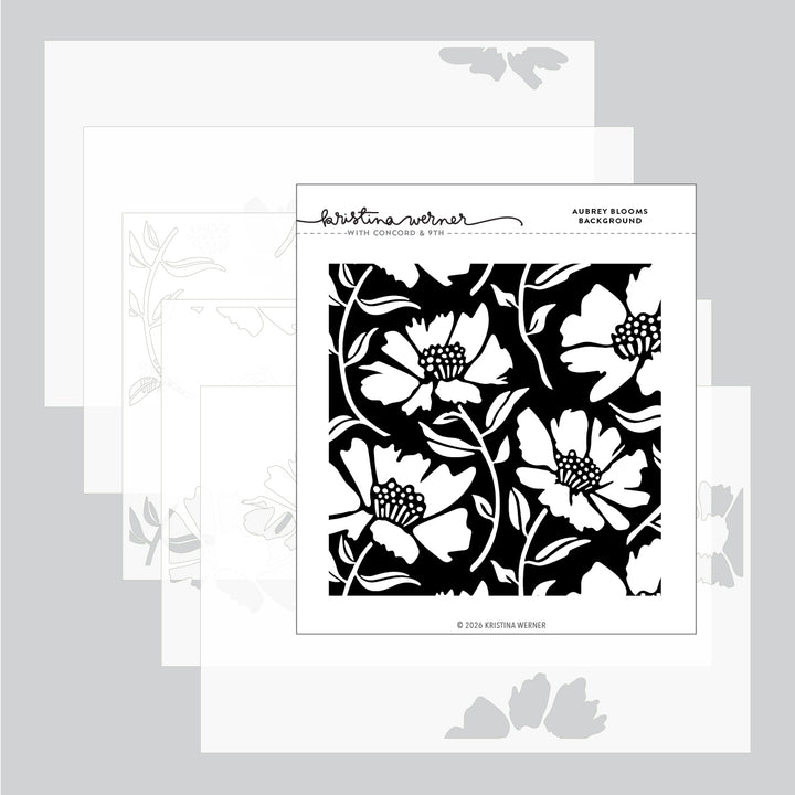 Concord & 9th - Kristina Werner - Aubrey Blooms Background Stamp (6 x 6)