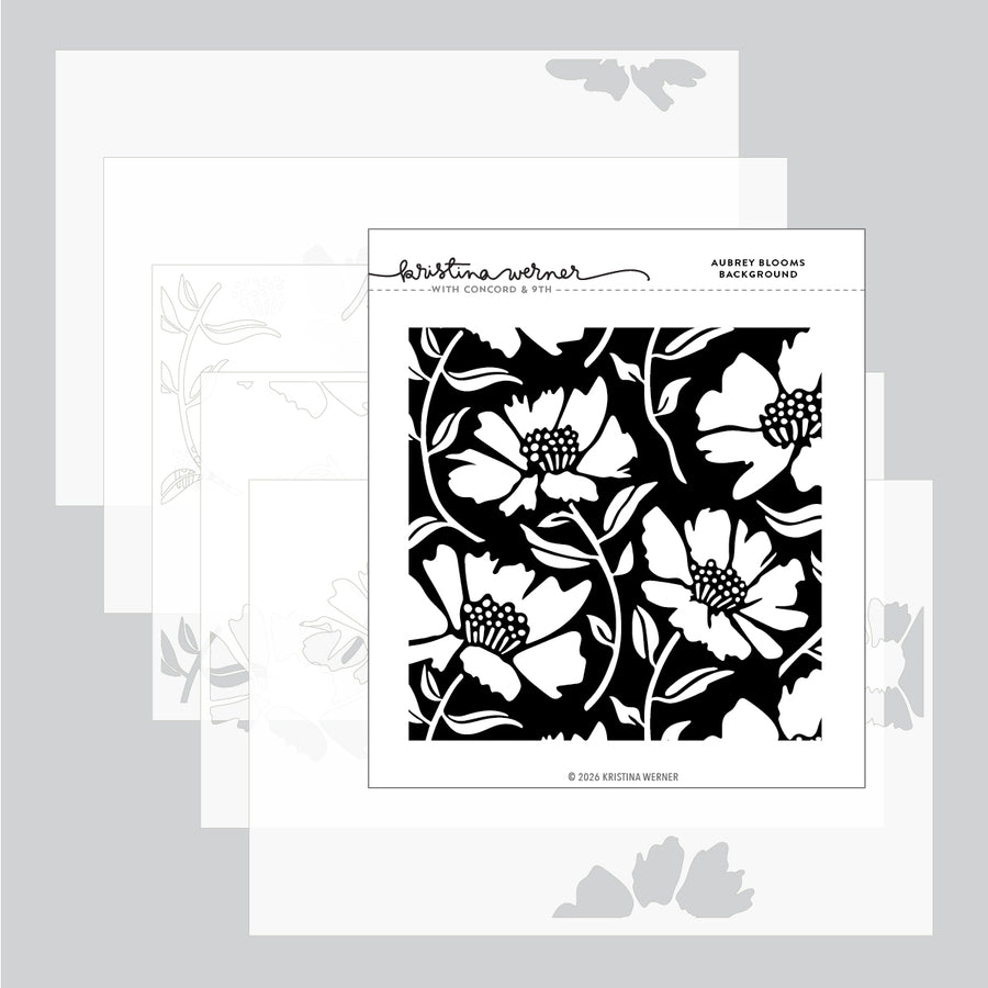Concord & 9th - Kristina Werner - Aubrey Blooms Background Stamp (6 x 6)