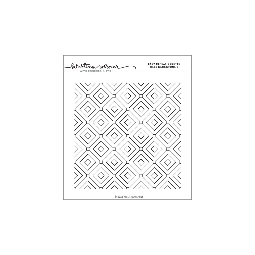 Concord & 9th - Kristina Werner - Easy Repeat Colette Tile Background Stamp (6 x 6)