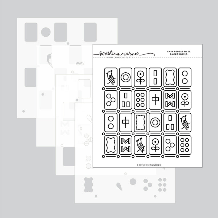 Concord & 9th - Kristina Werner - Easy Repeat Tiles Bundle - Stamps & Dies