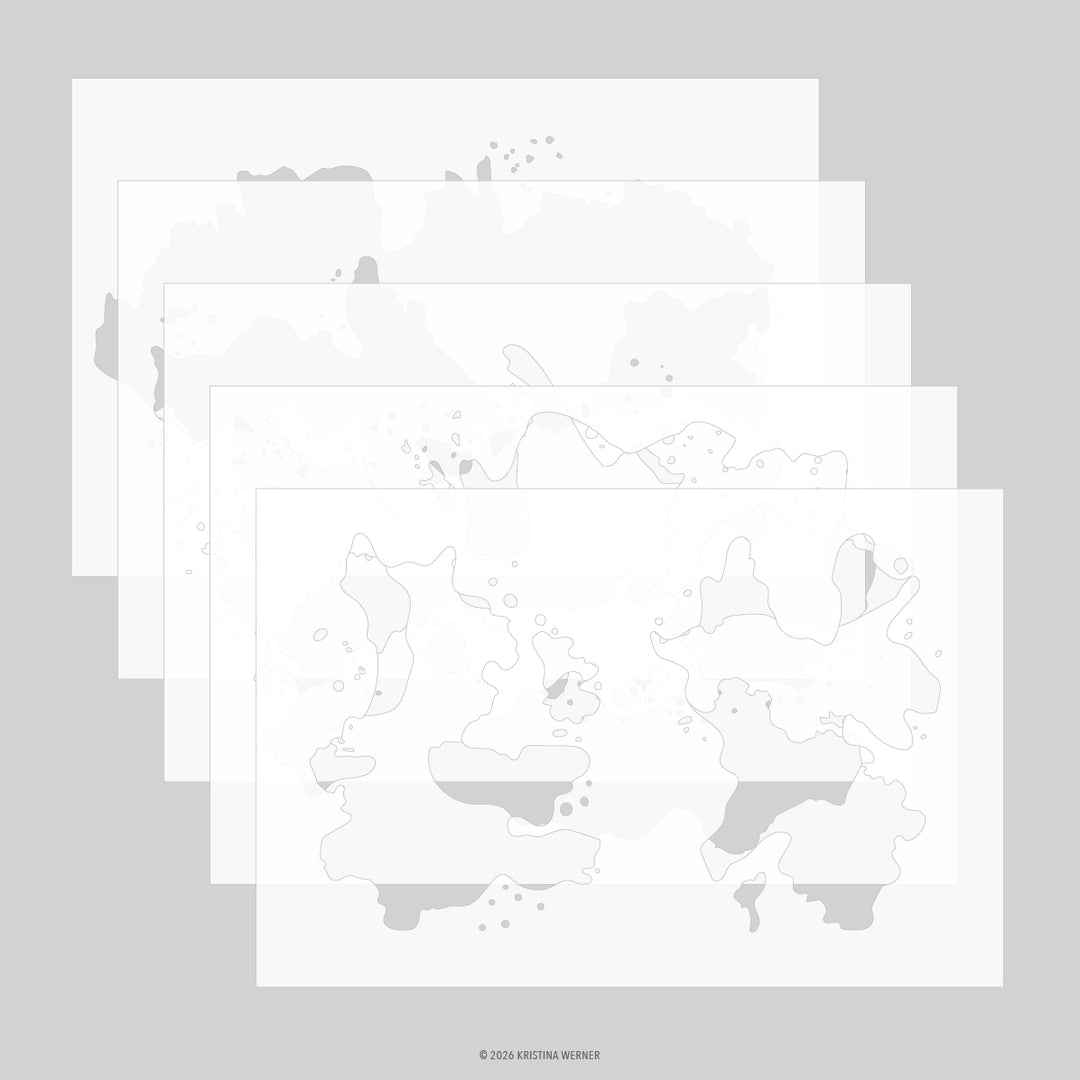 Concord & 9th - Kristina Werner - Splash Stencil Pack (4 qty; 6 x 9)