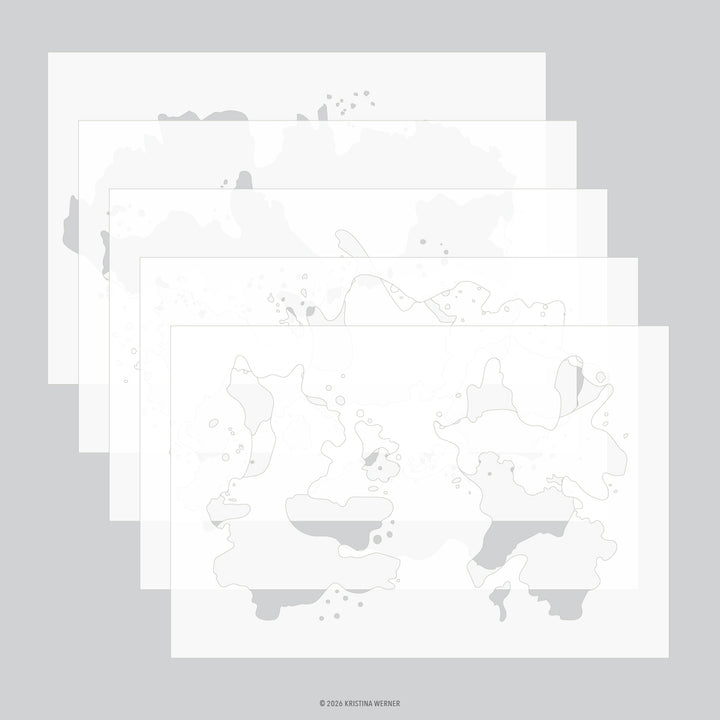 Concord & 9th - Kristina Werner - Splash Stencil Pack (4 qty; 6 x 9)
