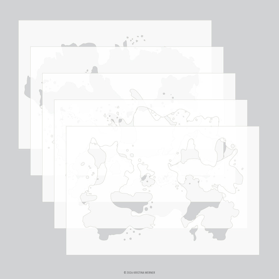 Concord & 9th - Kristina Werner - Splash Stencil Pack (4 qty; 6 x 9)