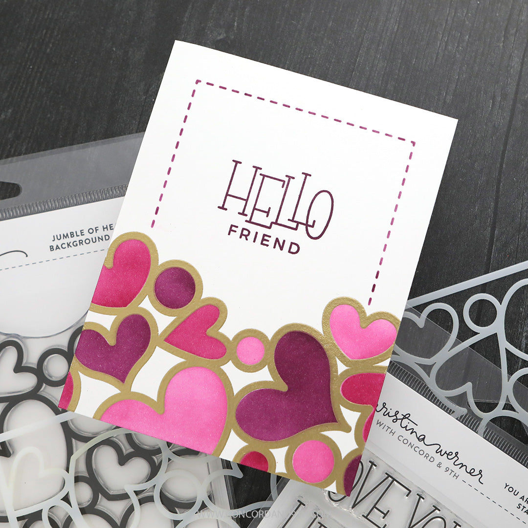 Concord & 9th - Kristina Werner - Jumble of Hearts Stencil Pack (5 qty; 6 x 9)