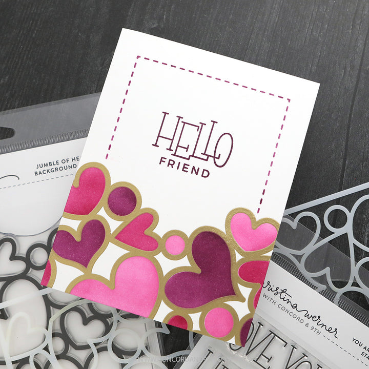 Concord & 9th - Kristina Werner - Jumble of Hearts Stencil Pack (5 qty; 6 x 9)