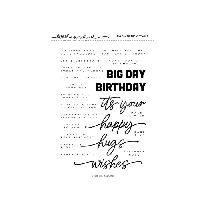 Concord & 9th - Kristina Werner - Big Day Birthday Stamp Set (6 x 8)