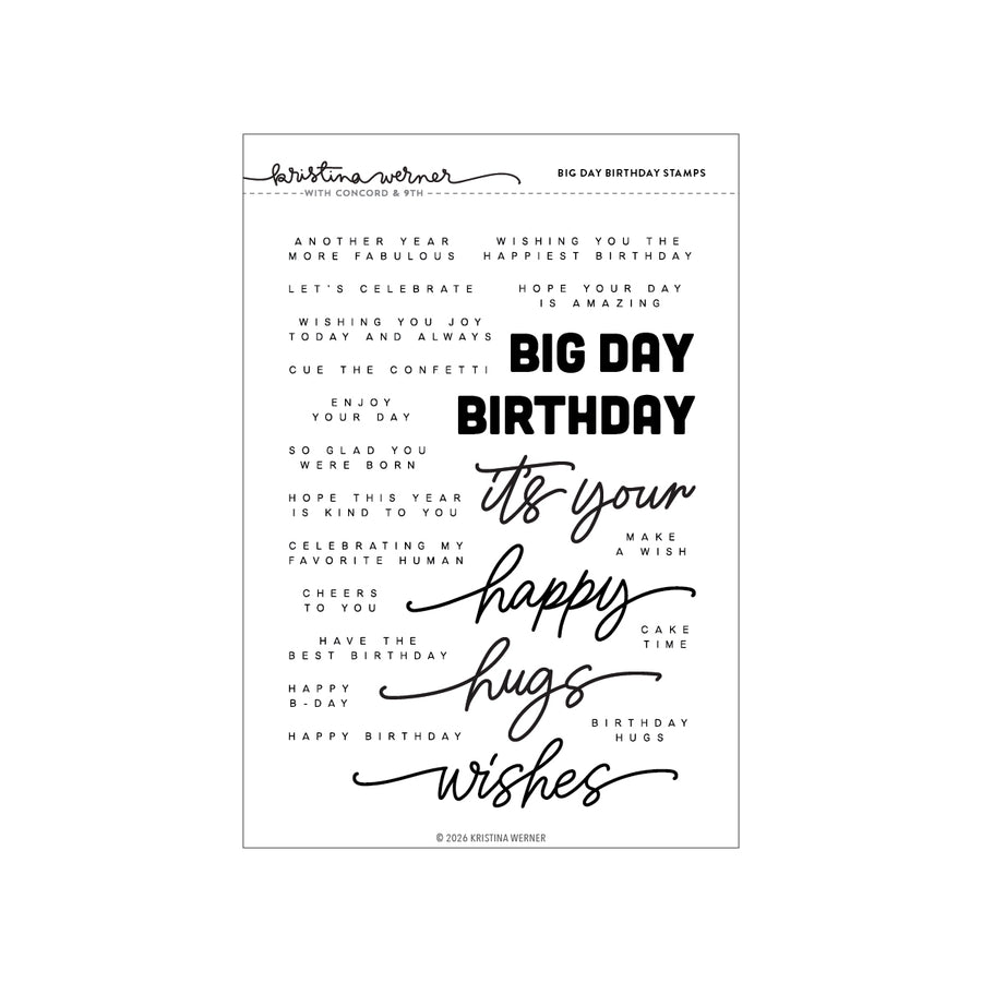 Concord & 9th - Kristina Werner - Big Day Birthday Stamp Set (6 x 8)