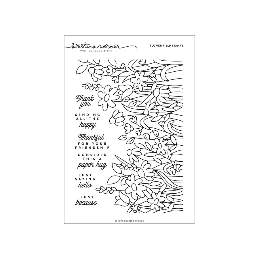 Concord & 9th - Kristina Werner - Flower Field Stamp Set (6 x 8)