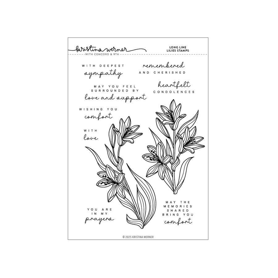 Concord & 9th - Kristina Werner - Long Line Lilies Stamp Set (6 x 8)