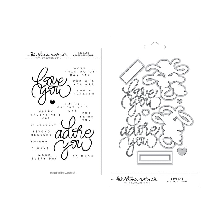 Concord & 9th - Kristina Werner - Love and Adore You Bundle - Stamps/Dies