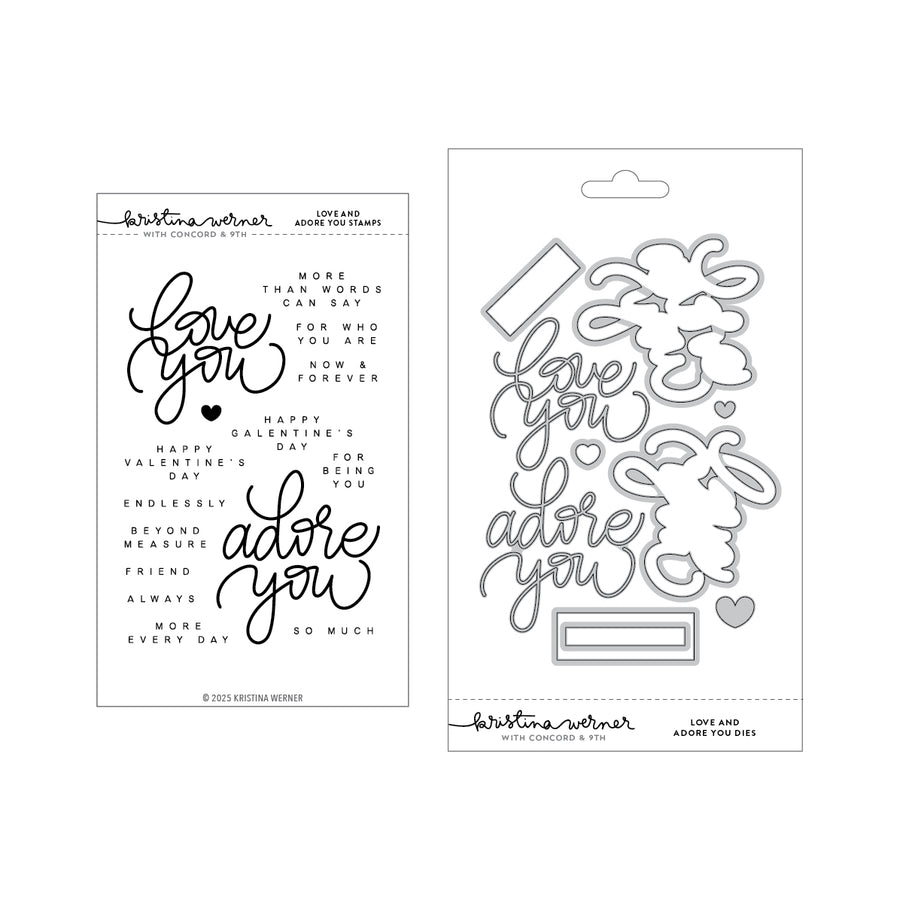 Concord & 9th - Kristina Werner - Love and Adore You Bundle - Stamps/Dies
