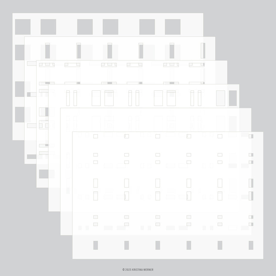 Concord & 9th - Kristina Werner - Plaid Perfection Stencil Pack (6 qty; 6 x 9)