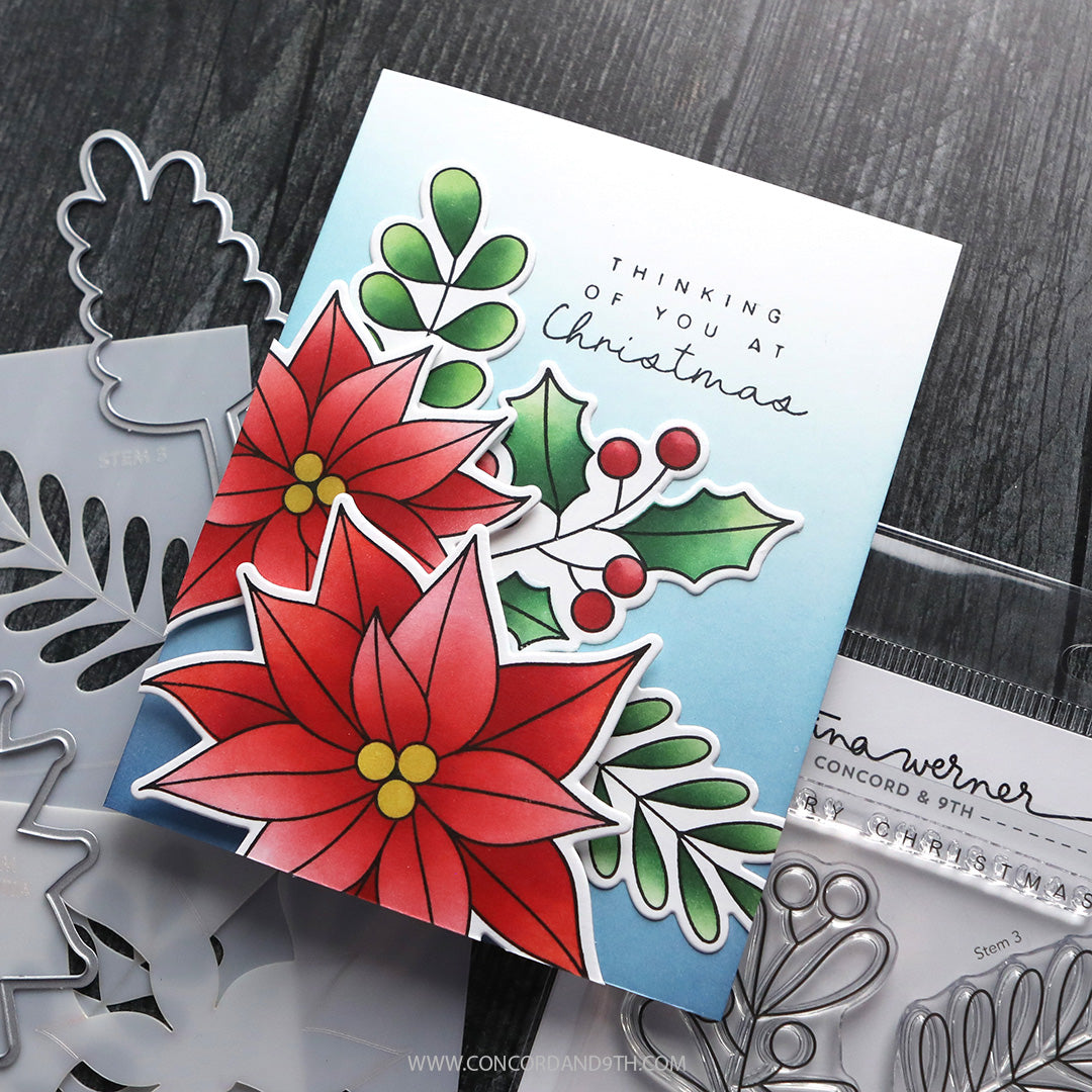 PRE_ORDER ONLY - Concord & 9th - Kristina Werner - Winter Greenery Stamp Set (6 x 8)