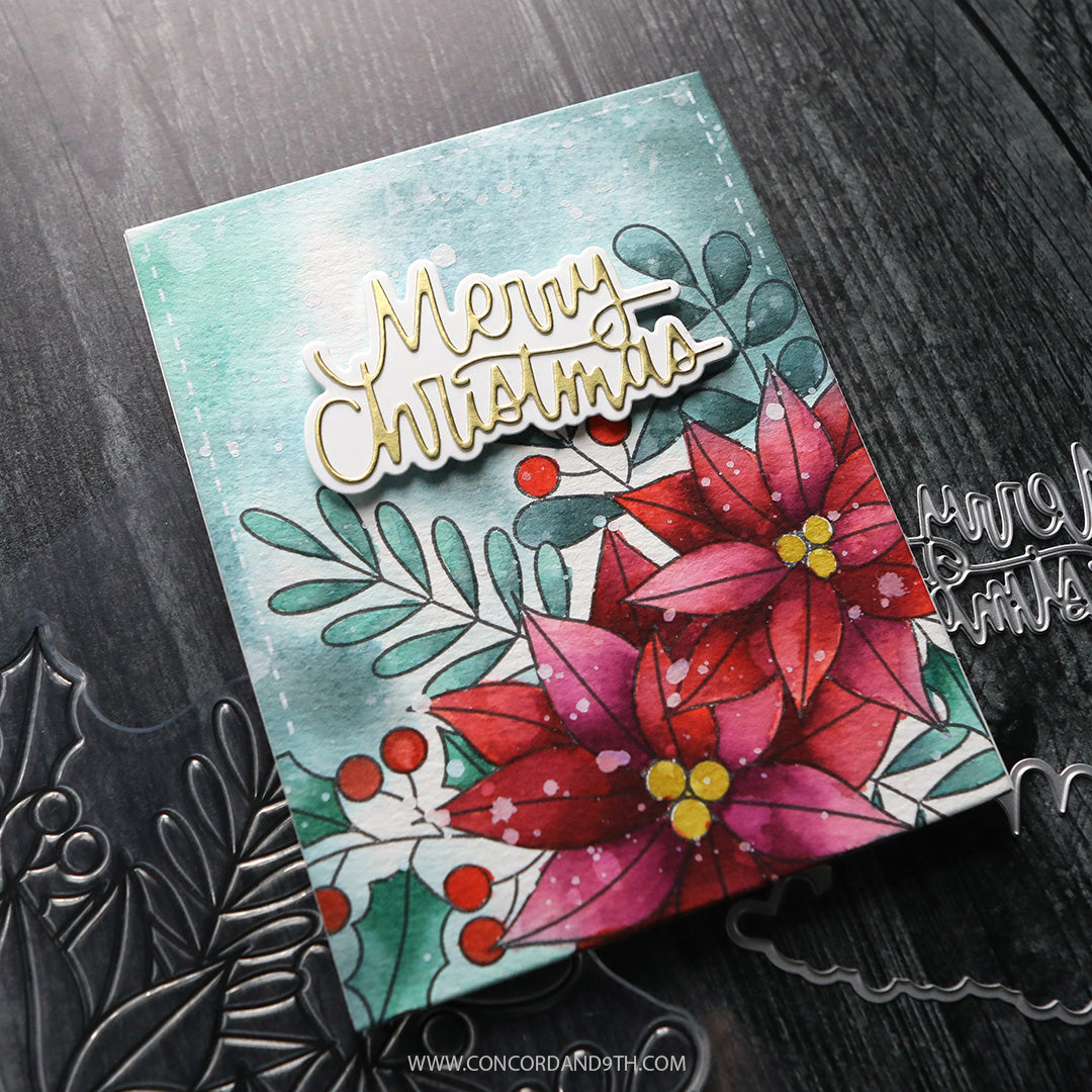 PRE_ORDER ONLY - Concord & 9th - Kristina Werner - Winter Greenery Background Stencil Pack (5 qty; 6 x 6)