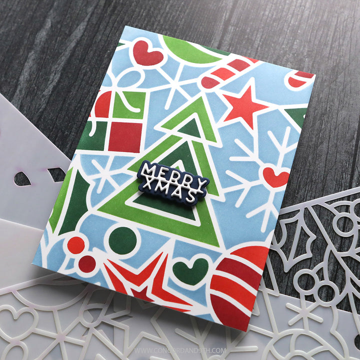 PRE_ORDER ONLY - Concord & 9th - Kristina Werner - Holiday Icons Stencil Pack (6 qty; 6 x 9)