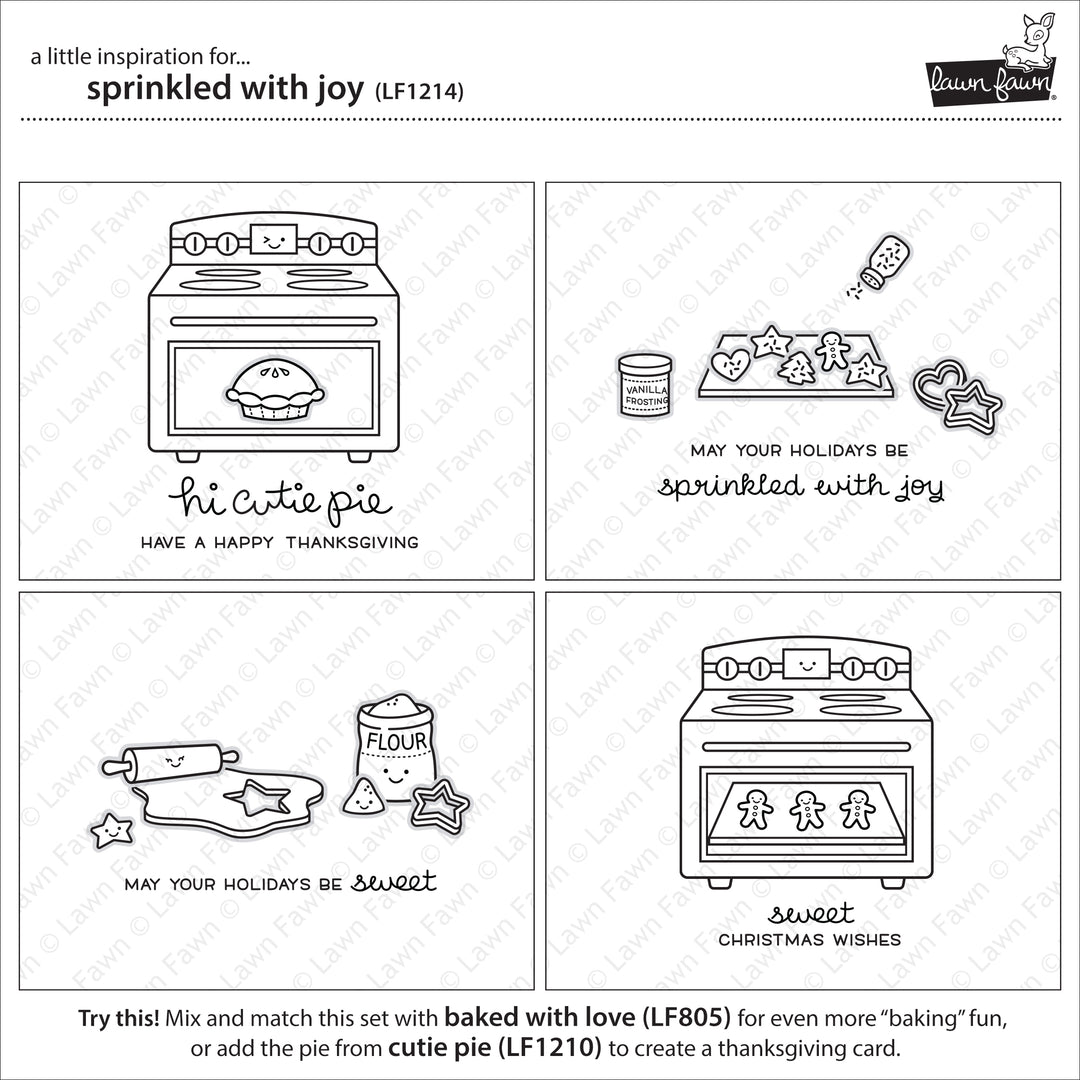 Lawn Fawn - LF1214 & LF1215 - Sprinkled with Joy - Stamp and Lawn Cuts Set
