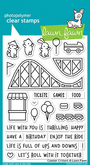 Lawn Fawn - LF1694 & LF1695 - Coaster Critters - Stamp and Lawn Cuts Set