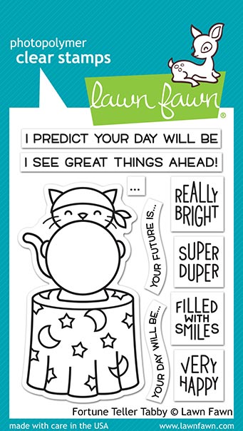 Lawn Fawn - LF2016, LF2017 & LF4227 - Fortune Teller Tabby - Stamps, Dies & Stencils Bundle