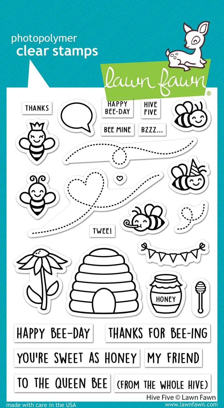 Lawn Fawn - LF2927-LF2928 - Hive Five - Stamp and Lawn Cuts Set