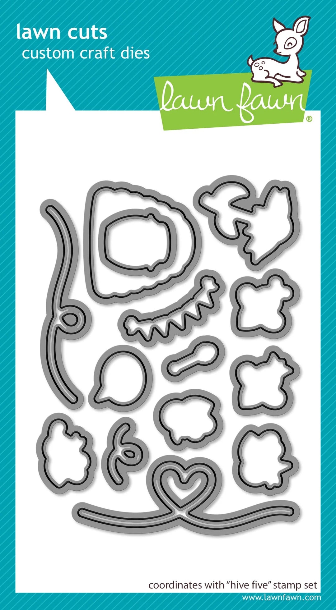 Lawn Fawn - LF2927-LF2928 - Hive Five - Stamp and Lawn Cuts Set