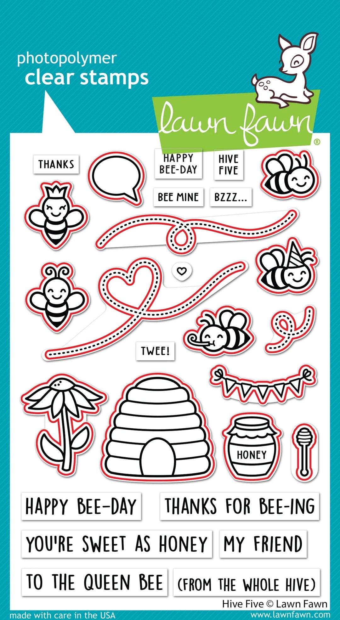 Lawn Fawn - LF2927-LF2928 - Hive Five - Stamp and Lawn Cuts Set