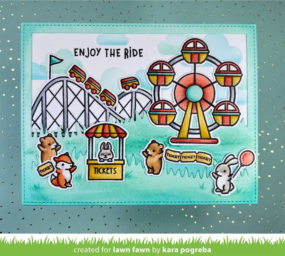 Lawn Fawn - LF1694 & LF1695 - Coaster Critters - Stamp and Lawn Cuts Set