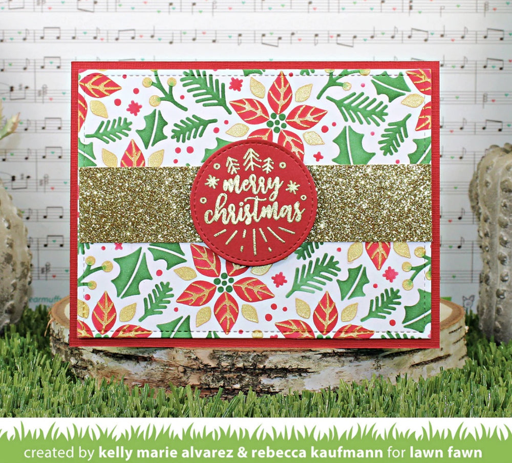 LF3280 Poinsettia Background Stencils view of three example