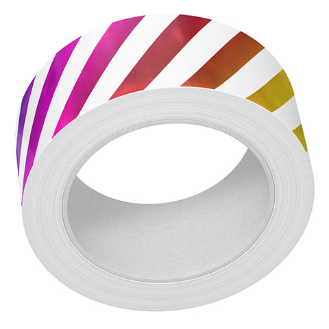 LF3289 Diagonal Rainbow Stripes Folied Washi Tape