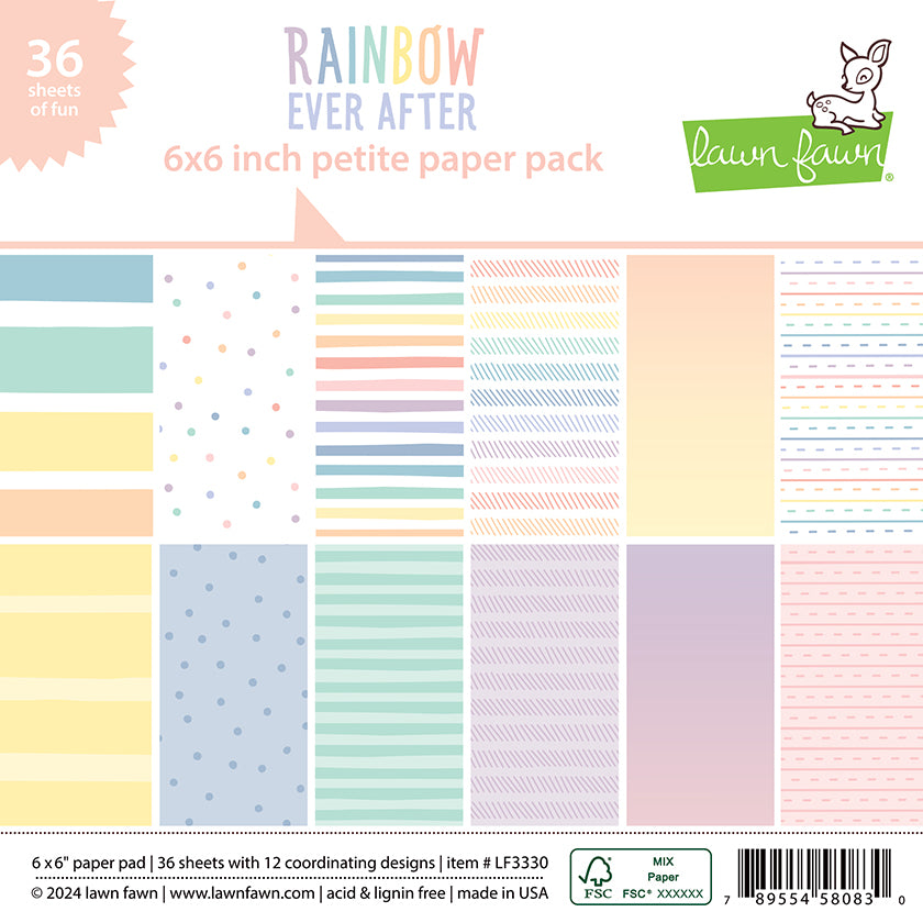 LF3330 Rainbow Ever After Petite Paper Pack by Lawn Fawn