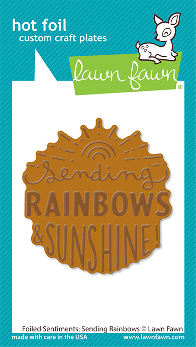 LF3387 Foiled Sentiments: Sending Rainbows Hot Foil Plate by Lawn Fawn