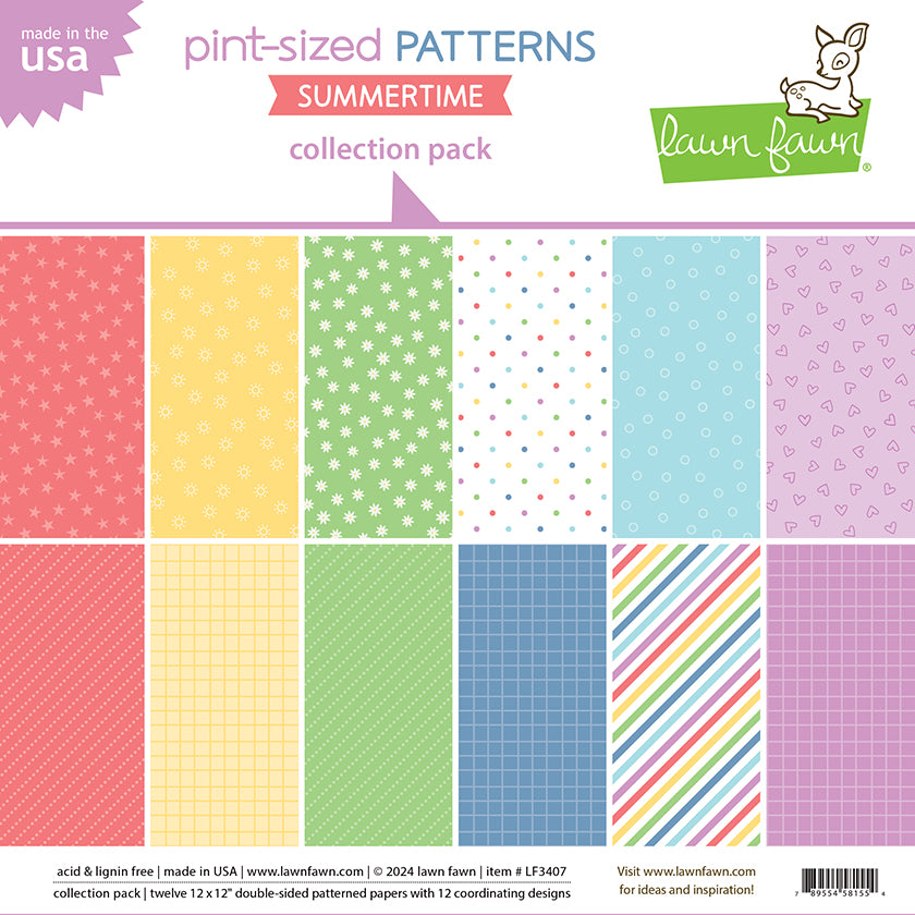 Lawn Fawn LF3407 Pint-Sized Patterns Summertime Collection Pack Collection Pack