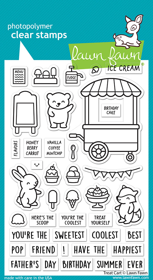 Lawn Fawn LF3408 Treat Cart 4X6 Clear Stamp Set