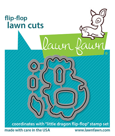 Lawn Fawn LF3428 Little Dragon Flip Flop Lawn Cuts Dies