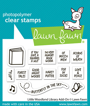 Lawn Fawn LF3488 Little Woodland Library Add-On 2x3 clear stamp set