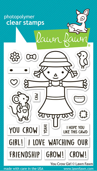 Lawn Fawn LF3490 You Crow Girl 3x4 clear stamp set